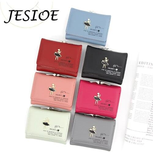 Short Women Wallet for Woman Small Luxury Wallets Leather Coin Purses Ladies Fashion Hasp Female Wallets Girls Mini Card Holders