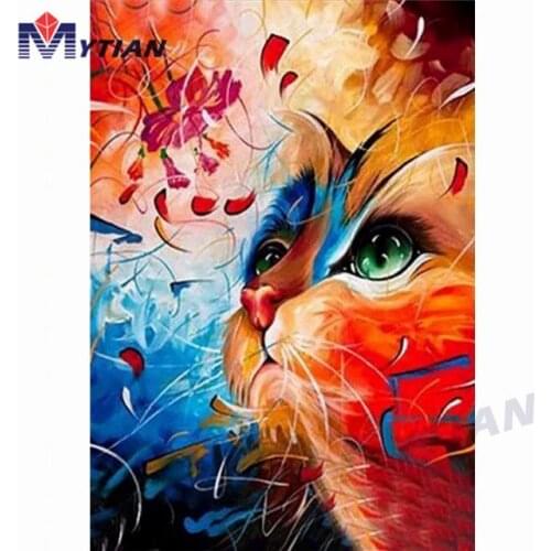 Cat,Fall Leaves, DIY 5D Diamond Painting Art Kits,Full Round&Square Drill Cross Stitch Mosaic Diamond Embroidery Home Decoration