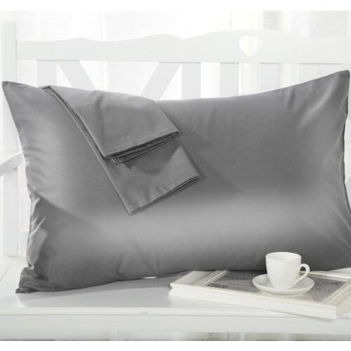 LETAOSK 1Pair Good Quality Grey Soft Polyester Pillow Case for Hair Skin 51x66cm 20x26" Luxury Pillowcase
