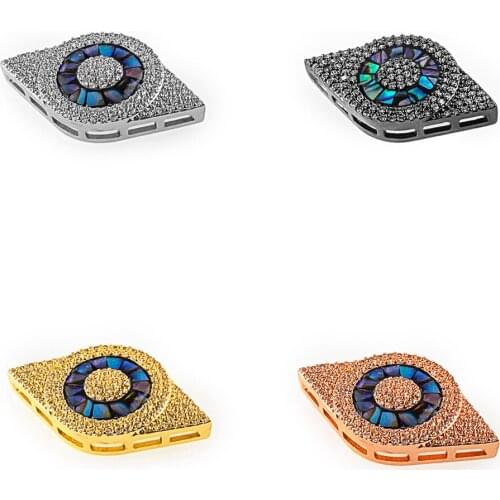 Craftsmanship Guardian Eye Copper Zircon Connector Womens Bracelet Earring Necklace Jewelry Making DIY Handmade Accessories