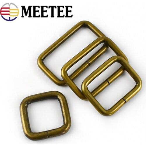 Meetee 10pcs 20/25/32/38MM Bronze Rectangle O D Ring Buckles Adjustable Strap Buckle for Bag Belt Hardware Accessories BF210