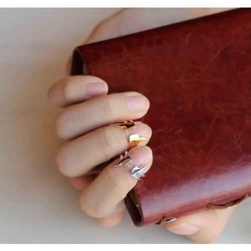 MLKENLY Korean 2021 New S925 Sterling Silver Fingertip Ring INS Fashion Lightning Layered Nail Rings for Women Fine Jewelry