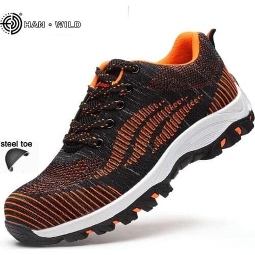 Mens Steel Toe Cap Work Safety Shoes Men Breathable Outdoor Anti-slip Steel Puncture Proof Construction Safety Boots Shoes