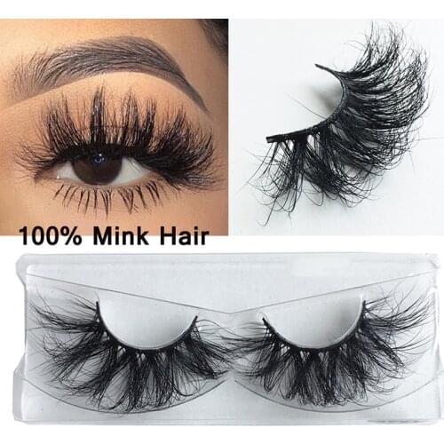 3D 25mm Mink Hair False Eyelashes Natural Long Wispies Lashes Handmade Criss-cross Eyelash Extension Makeup Tools in Bulk
