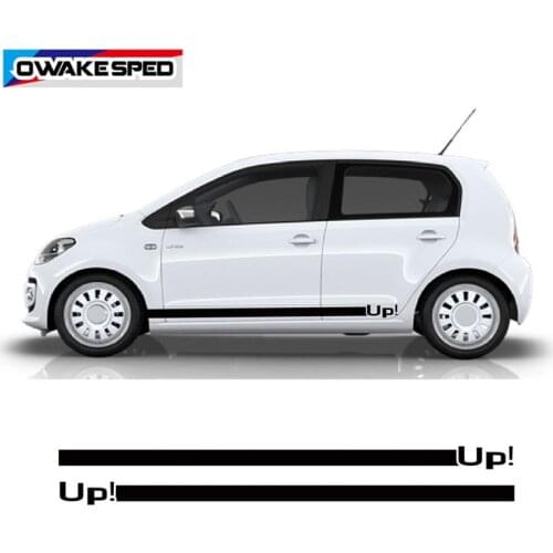Car Door Side Skirt Stickers For Volkswagen UP E-UP 3-5 doors Both Side Sport Stripes Racing Styling Auto Body Decor Accessories