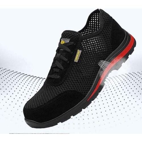 New Mens Footwear Safety Shoes Steel Toe Breathable Safety Boots Anti Puncture Work Shoes Breathable Hiking Shoes