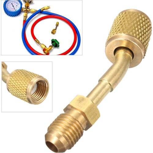 New Split Ductless Service Port Adapter R410a 5/16" SAE Female to 1/4" SAE Male