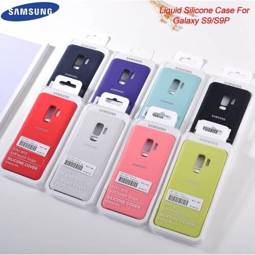 Original Liquid Silicone Case Soft-Touch Silky Finish Protective Cover For Samsung Galaxy S9/S9 Plus With Box