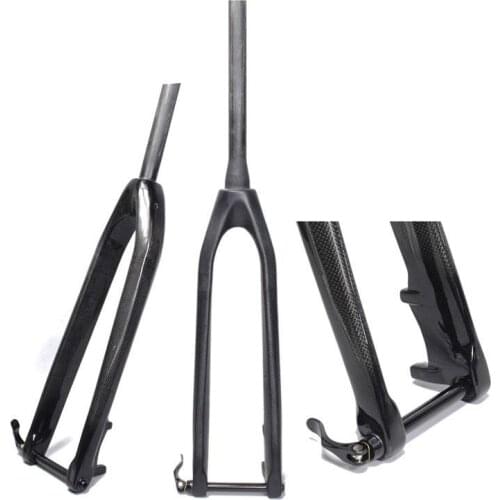MTB Full Carbon Fork 26 27.5 29inch Rigid Fork Mountain Bikes Straight Tapered Thru Axle 15mm Fork Fork Bicycle 1-1/8