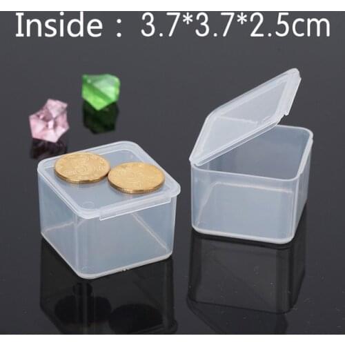 Free Shipping Transparent Plastic Small square Boxes ,Packaging storage box , with lid for jewelry box Accessories Finishing box