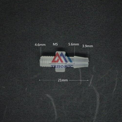 3.9mm-M5 Straight Connector Plastic pipe Fitting Barbed Connector with thread Material PP Fish Tank Airline Aquarium