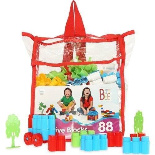 Intelligence Blocks Backpacks with 88 Pieces-Colorful Blocks for Developing Intelligence for Children-Lego-Early Development Toy
