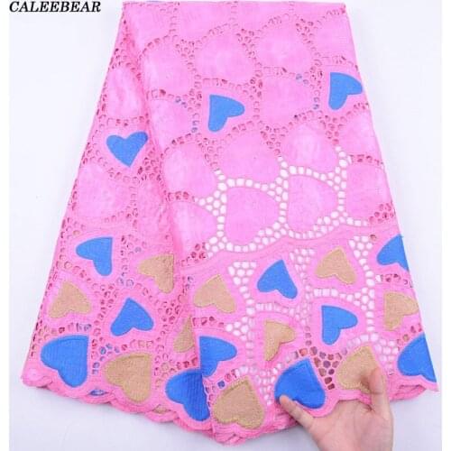 Pink Punch African Lace Fabric Bazin Riche Fabric Basin Brode Lace 2020 High Quality Nigeria Lace Material For Women Dress S1987