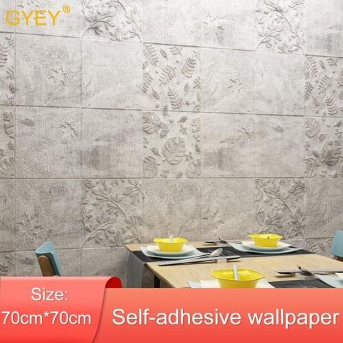 Self Adhesive 3D Brick Wall Stickers Living Waterproof Foam Room Bedroom DIY Adhesive Wallpaper Art 70*70*0.5cm home Wall Decals
