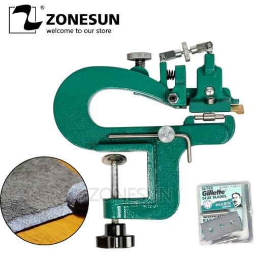 ZONESUN ER809G Leather Splitter Leather Paring Device Kit Max 35mm Width Leather Skiver Vegetable Tanned Leather Peeler