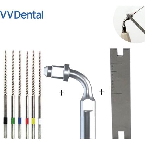 VVDental ED2 Endodontics Cleaning Tip With Double Opener Wrench And 6pcs Niti Files Compatible With SATELEC/ DTE/ GNATUS