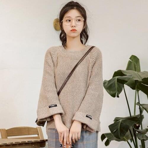 2021 Spring Autumn Womens Sweater Thick Wool Lazy Wind Korean Style Loose Wild Fresh Turtleneck Knitwear Trend Women Sweaters