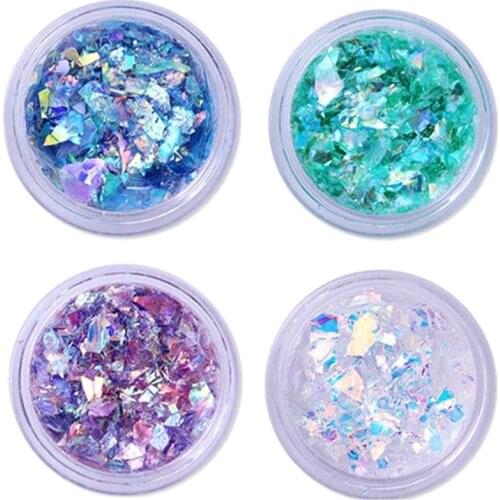 2.0g Holographic Laser-Nail Powder Nail Art Gorgeous Chameleon Mirror Powder Manicure Chrome Pigment Glitters, 4 Pack