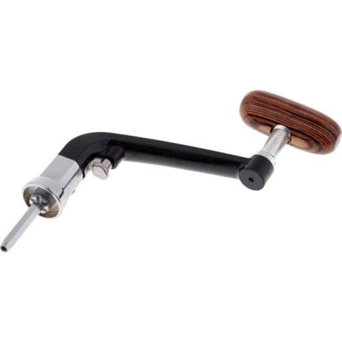 2pcs Metal & Wooden Power Handle Fishing Reel Crank Arm Spinning Reel Handle for 5000-6000 Series