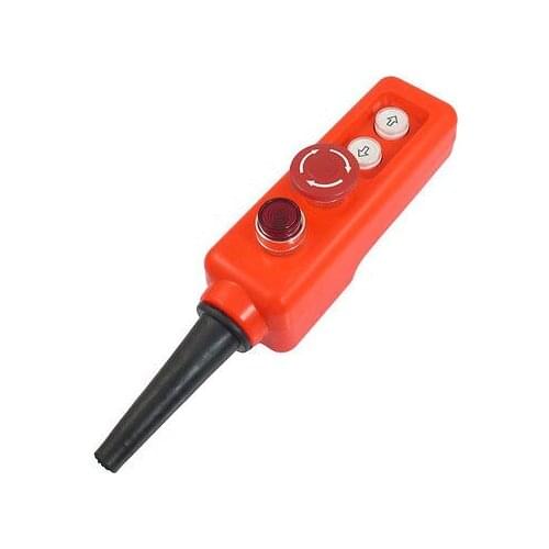 24V Red Light Sign Emergency Stop Up Down 2 Way Hoist Pendant Push Button Switch