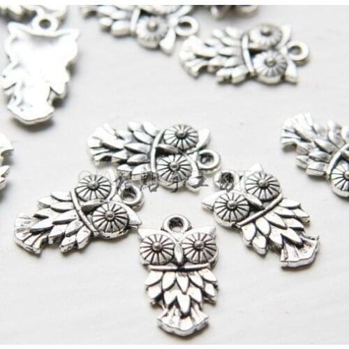 50pcs large owl shape antique bronze zinc alloy pendant charm drops lead nickle free for diy making 69X42mm