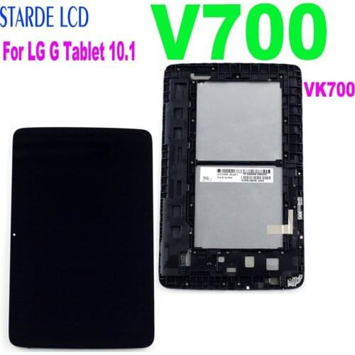 AAA+ LCD For LG G Tablet 10.1 V700 VK700 3G Wifi Version LCD Display LD101WX2 Touch Screen Digitizer Assembly with Frame