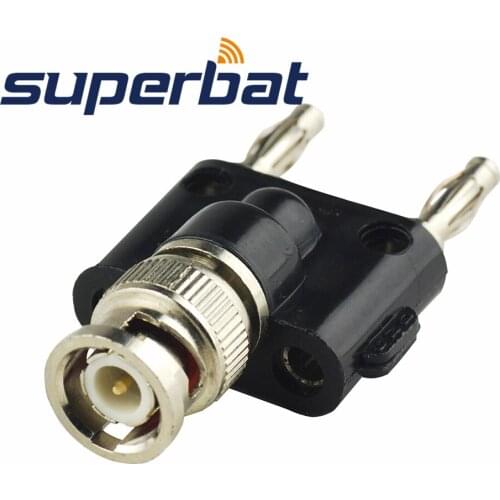Superbat Antenna Adapter 30V AC/60V DC BNC Plug to 4mm Dual Banana Male Stack Connector for CCTV Speakers