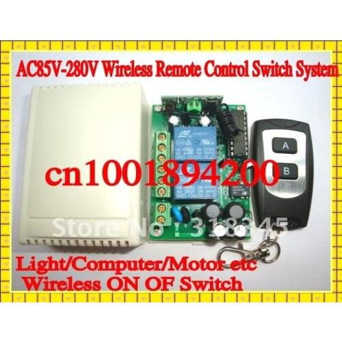 85V-280V 2CH RF wireless remote control switch system(1transmitter&1receiver) Light/LED/Computer/Motor any applicance ON OFF