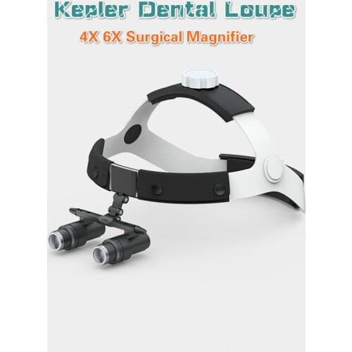 4X 6X Binocular Magnifying Dental Loupe Surgical Kepler Magnifier for Medical Operation Cosmetic Surgery with LED Head Lamp