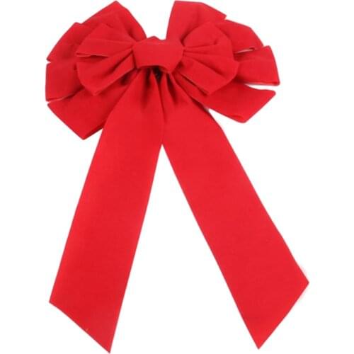 Big Xmas Fabric Bow Knot DIY Craft For Christmas Wedding Decorations