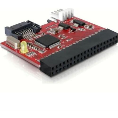 IDE to SATA or SATA to IDE Serial to Parallel Converter Adaptor ATA Bi-Directional Card red