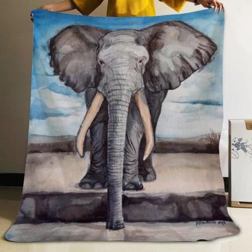 Musife Custom elephant Flannel Blanket Design Your own Blanket Flannel Blankets for Sofa DIY Dropshipping