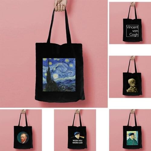 Van Gogh Shopping Bag Shopper Shopping Reusable Recycle Bag Cotton Bag String Cloth Fashion 2021 Friendly Products Classic