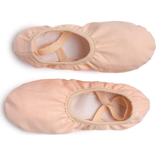 USHINE pink quality full rubber band Exercising Shoes Yoga Slippers Gym Children Ballet Dance Shoes Girls Woman Kids ballerina