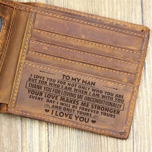 Wallets for Son Slim Mens leather RFID Blocking Minimalist Card Front Pocket Bifold To My Man