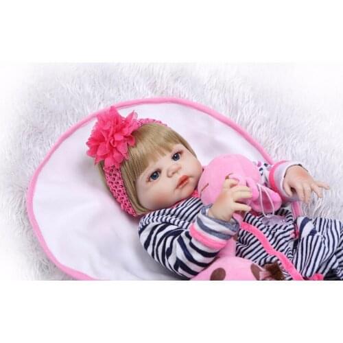 55cm Full Silicone Reborn Doll Realistic Reborn Toddler Dolls Boneca Reborn Dolls for Girls Toys for Girls Kids Gift Toys