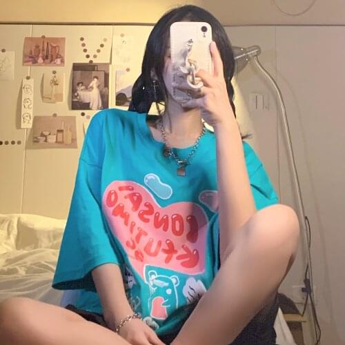 Summer t-shirt design niche short-sleeved Korean loose half-sleeved shirt wild round neck 2021 new female t-shirt