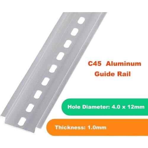 10pcs C45 Aluminum Guide rail din Mounting clip Installation track fixed 35mm Wiring row fixed MCB fixing seat L:500mm
