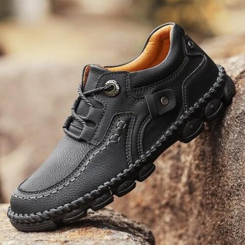 2021 Spring And Summer Mens Shoes Outdoor Sports Shoes Breathable Antiskid Shoes Mens Casual Flat-bottomed Shoes Lace up
