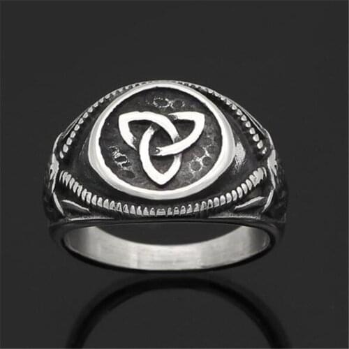 European And American Men Silver Color Index Finger Ring Retro Irish Kink Male Ring Male Accessories