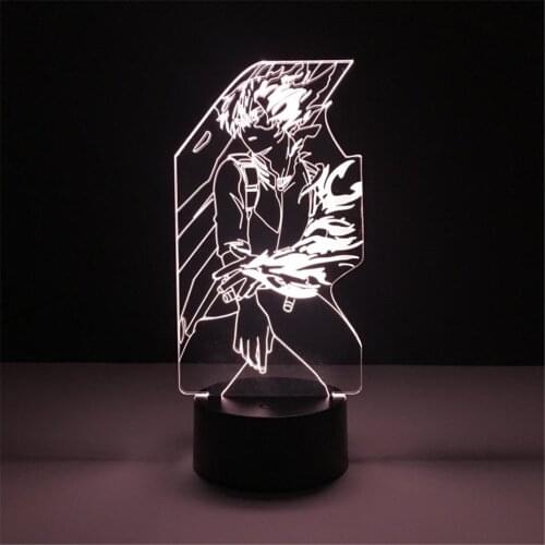 My Hero Academia Todoroki Shoto Toys 3D LED Decoration Table Lamp Night Lights Action Figure Lampara Lighting Gift For Children