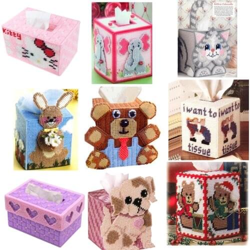 DIY 3D cross stitch Kit three-dimensional embroidery wool embroidery pumping tissue box tissue box