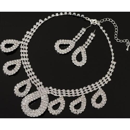 YFJEWE Necklace Earrings Sets Fashion Austrian Crystal Wedding Jewelry Set Wedding Party Dinner accessories for Women gifts N332