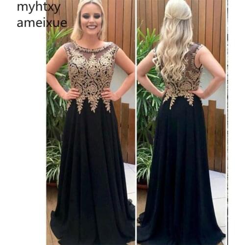 2020 New Arrival Myhtxyameixue Christmas O-neck None A-line Sleeveless Floor-length Chiffon Natural Sleeveless Simple Evening Dr