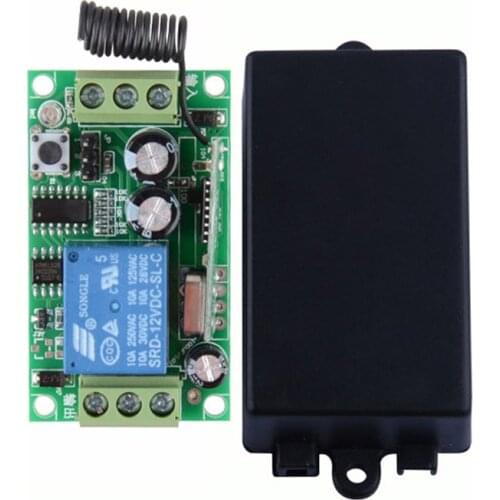 DC 12V 1 CH Relay Receiver Wireless Remote Control Switch 315/433.92 RF Radio Frequency RX Learning Momentary Toggle Latched