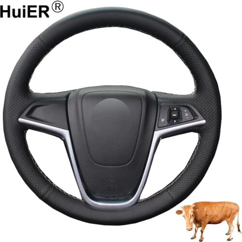 Hand Sewing Car Steering Wheel Cover Top Cow Leather For Opel Astra (J) 2010-2015 Ampera 2012-2015 Meriva (B) 2017 Zafira Tourer