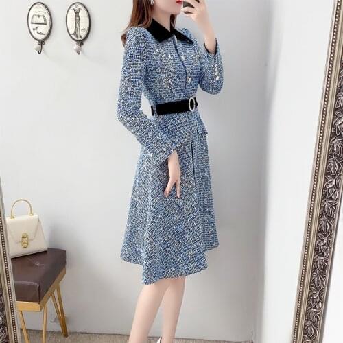 Design a new French fashion dress in early spring