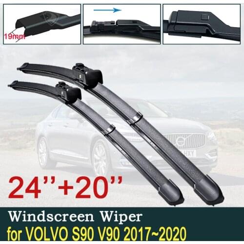 For VOLVO S90 V90 2017~2020 S 90 V Windscreen Wipers T4 T5 T6 T8 D3 D4 D5 AWD Car Wiper Blades Car Accessories 2018 2019
