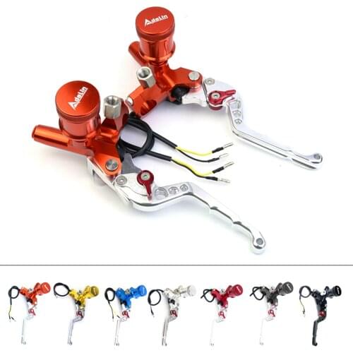 Moto Master Cylinder Brake Hydraulic Clutch Lever Universal 22mm for Honda Yamaha Kawasaki Suzuki Fluid Lever Reservoir Dot Set