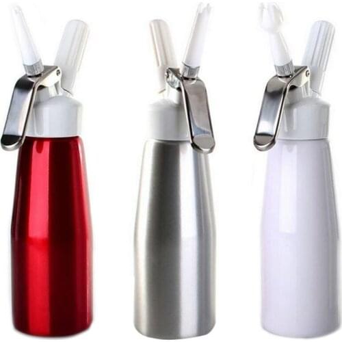13MA 500ml Aluminum Alloy Whipped Cream Dispenser Home Kitchen Whip Cream Dispensers with Three Different Decorating Nozzles